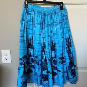 Pinup Girl Clothing Jenny Skirt in Blue Castle
